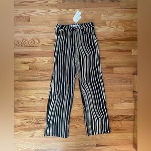 Mango Women’s Black and White Striped Pants